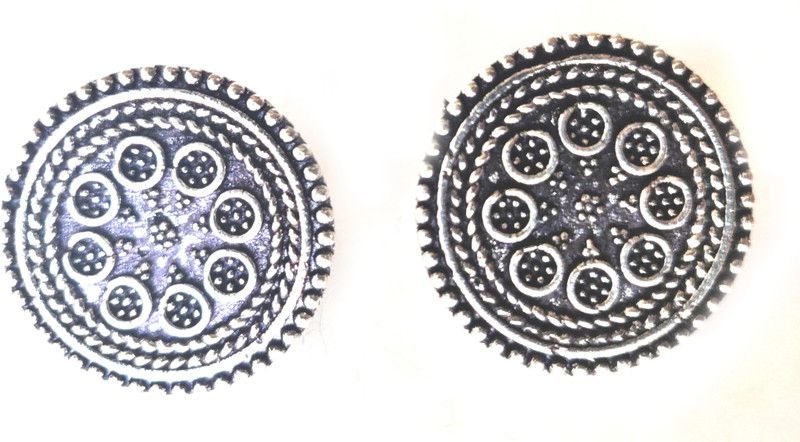 Mirage - Traditional silver oxidase earring Studs | Light weight oxidase studs earrings | oxidised jewellery| Metal Stud Earring