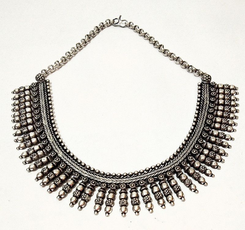 Black Silver Plated Brass, Alloy Necklace