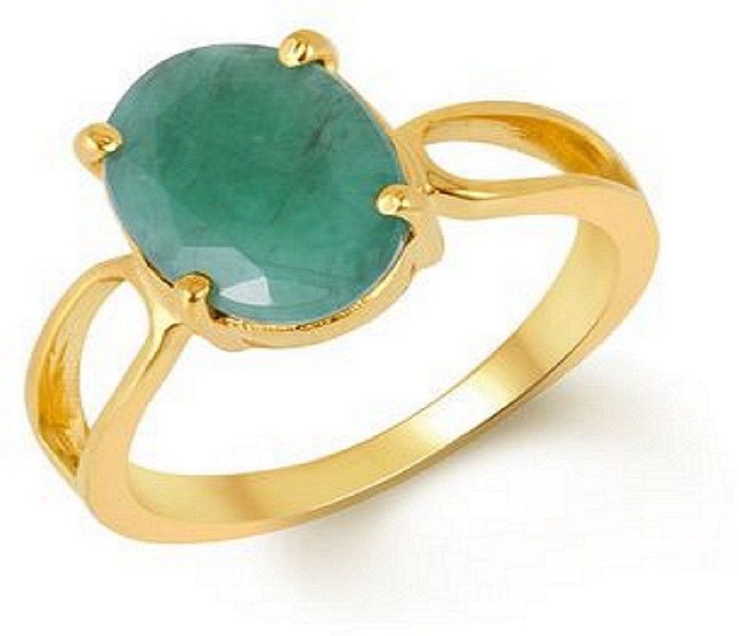 Emerald ring / Panna Ring Stone Emerald Copper Plated Ring