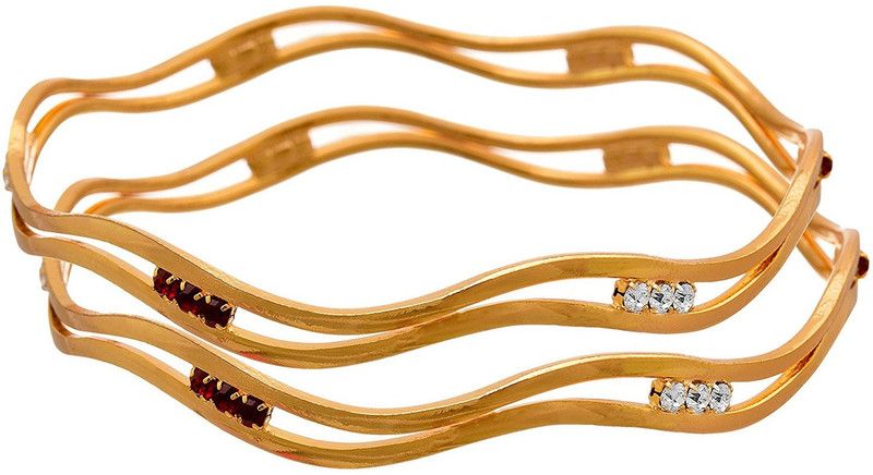 Copper Diamond Gold-plated Bangle  (Pack of 2)