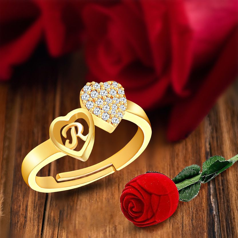 Rose ring box with rings R girls women girlfriend lovers couple ladies wife love Brass, Copper, Crystal, Stone, Alloy, Metal Cubic Zirconia, Diamond, Zircon, Crystal Platinum, Rhodium, Gold Plated Ring Set