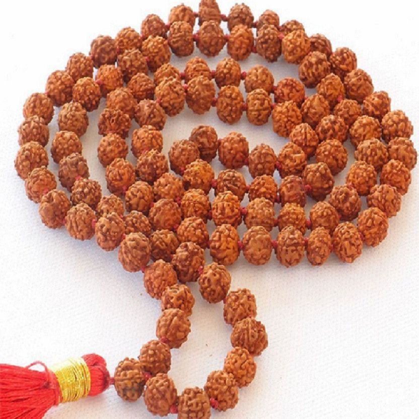 Rudraksha Mala Natural shiv rudraksha beads mala Wood Chain