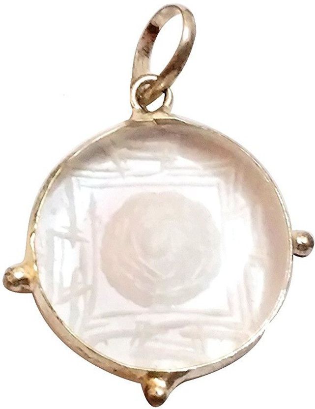 SHREE YANTRA ENGRAVED PENDENT IN SPHATIK Crystal Crystal