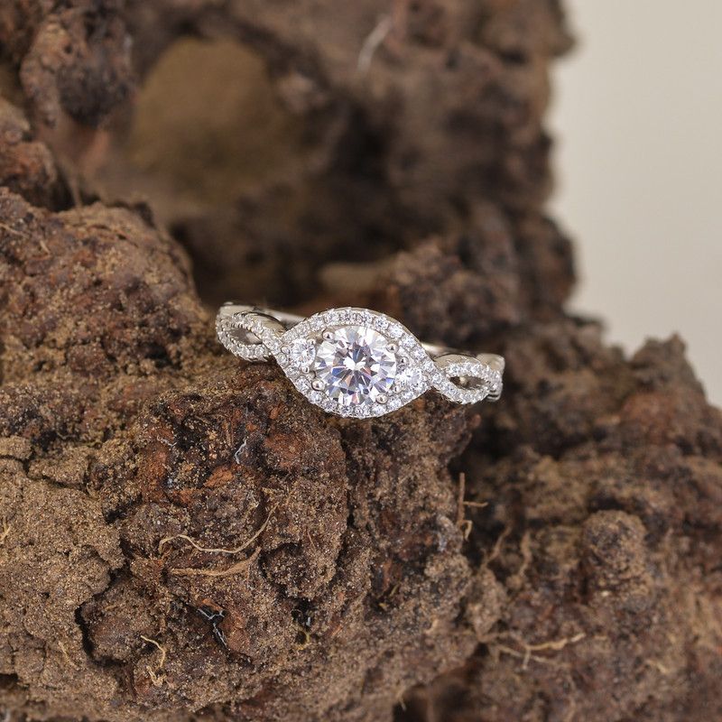 Pure 925 Sterling Silver American Diamond Twisted Accent Ring for Women and Girl Sterling Silver Cubic Zirconia Rhodium Plated Ring
