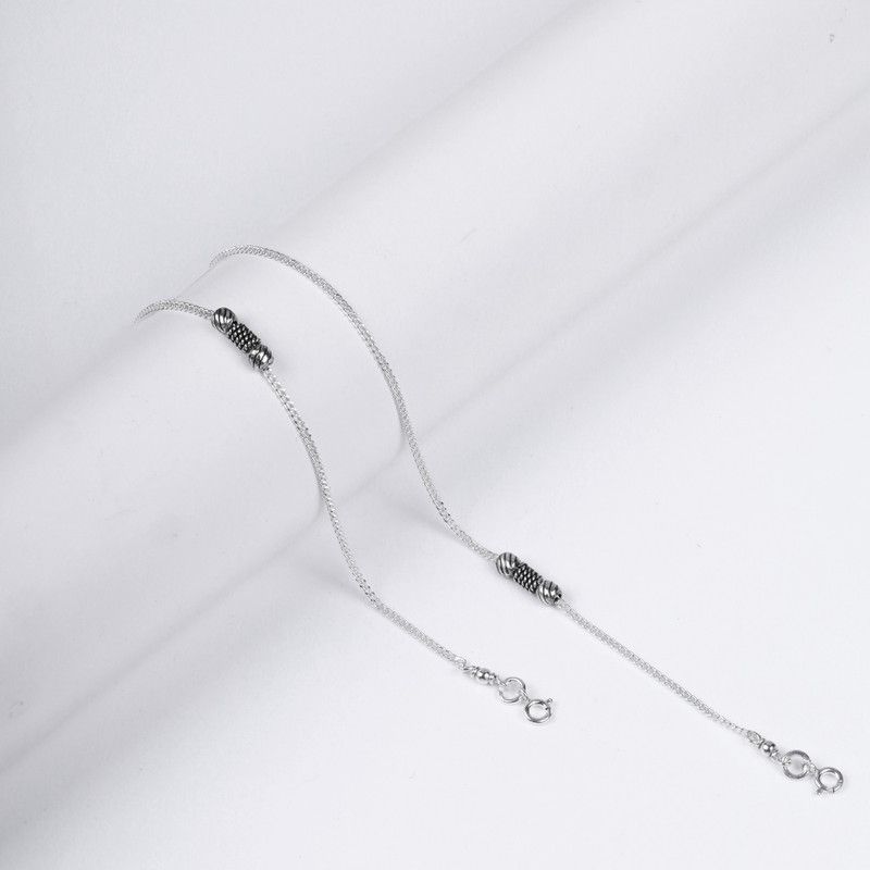 GIVA Avni by GIVA Oxidized Silver Knot Anklet (Single) Sterling Silver Anklet