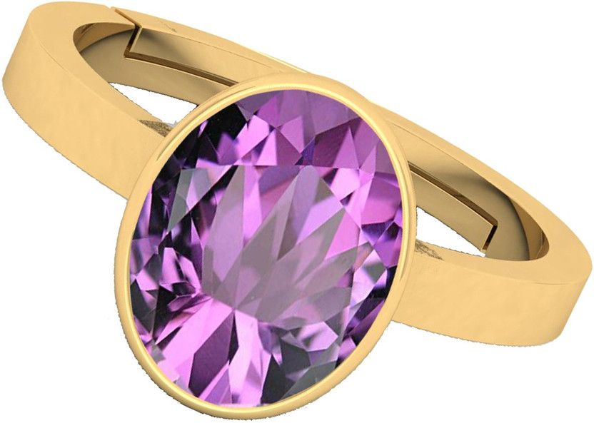 9.25 Ratti Amethyst Katela Panchdhutu Ring for men and women Brass Amethyst Rhodium Plated Ring