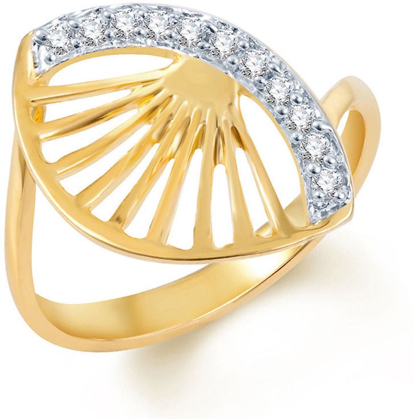 Eye-Catchy Alloy Cubic Zirconia Rhodium, Gold Plated Ring