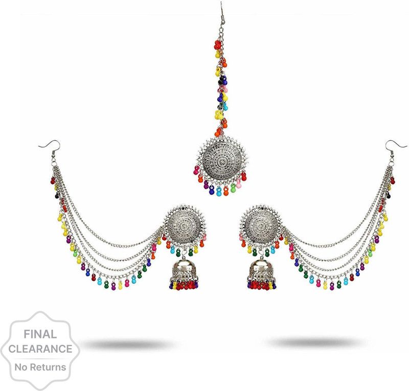 New Fashion Jewellery Traditional Multicolor Bahubali Long Chain Jhumka Jhumki Earrings for Women And Girls Metal Hoop Earring