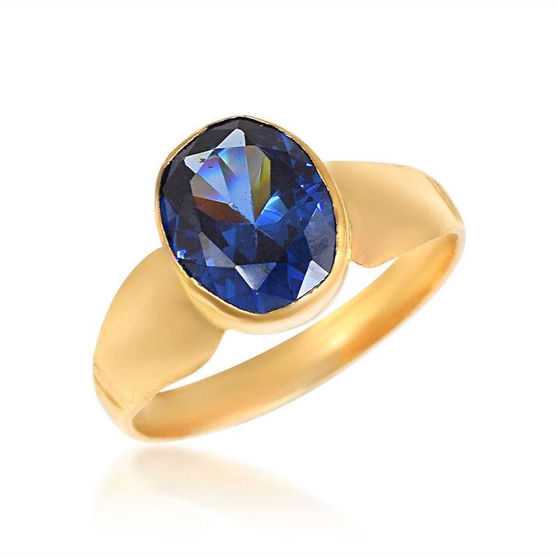 Brass Goldplated Fingerring Brass Sapphire Gold Plated Ring