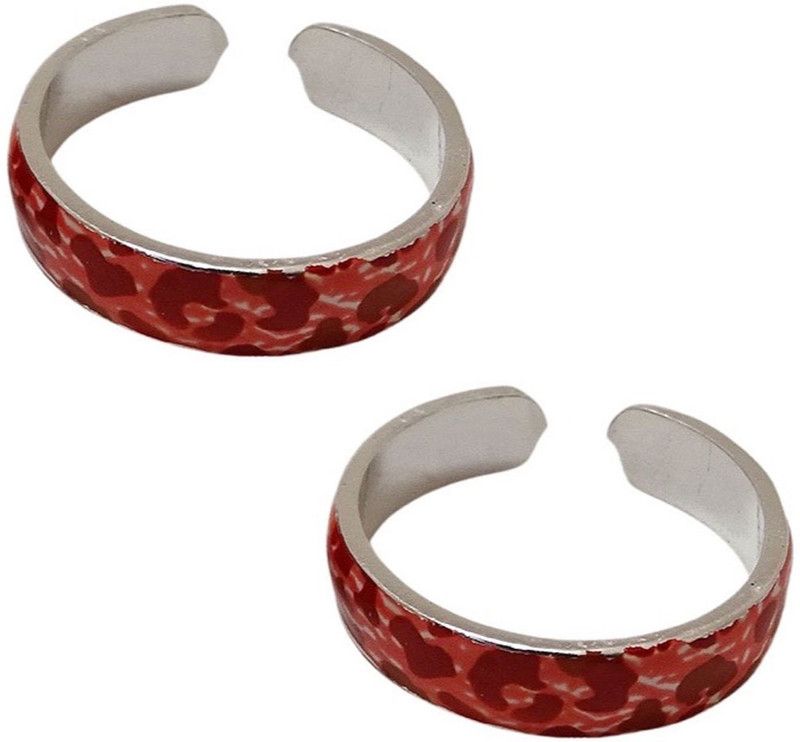 Designer Toe Rings Silver Enamel Plated Toe Ring