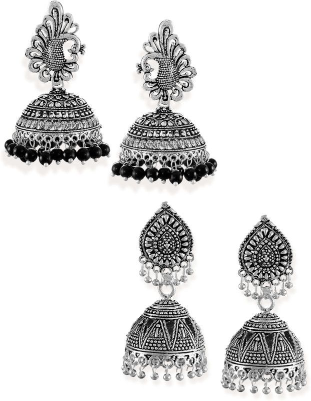 Combo of 2 Finely Detailed Jhumki Zinc Jhumki Earring