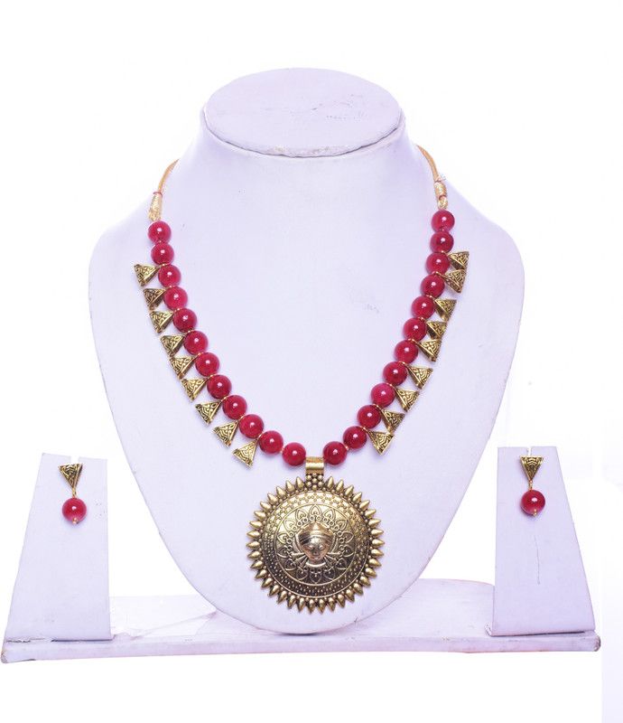 Zinc Rhodium Red Jewel Set  (Pack of 1)
