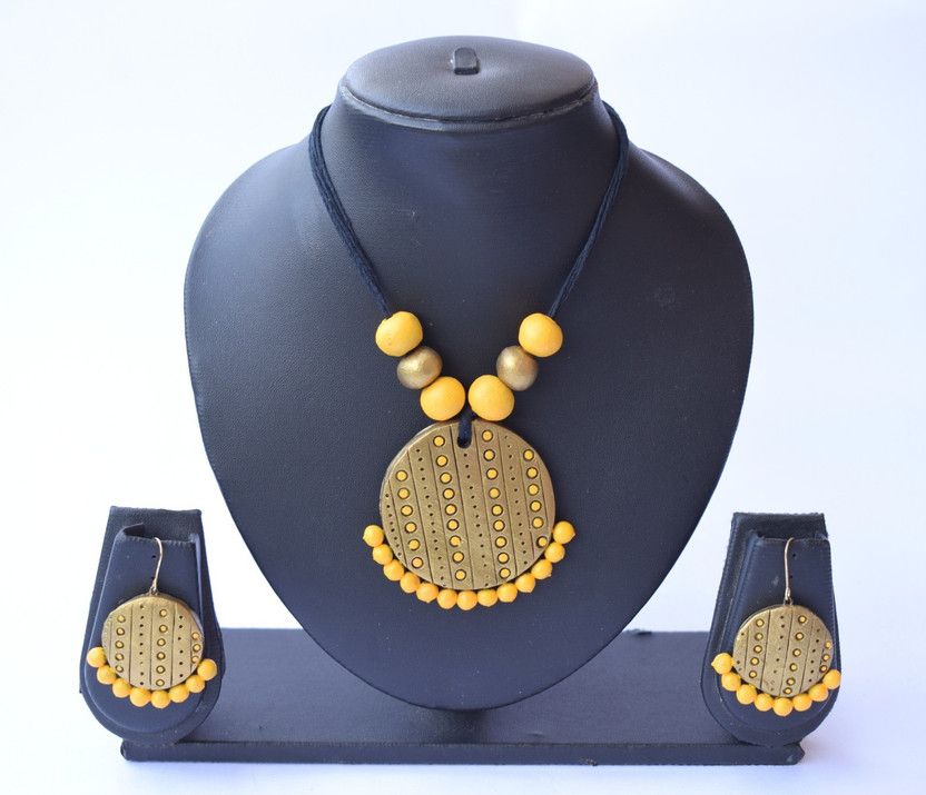 Terracotta Yellow, Gold, Multicolor Jewel Set  (Pack of 1)