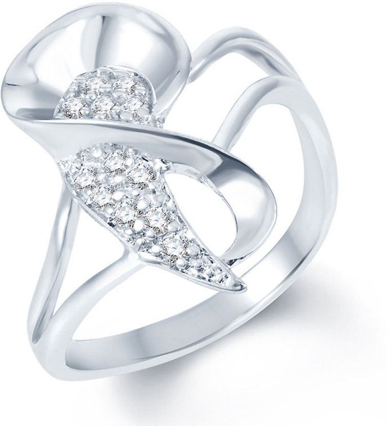 Delightful Alloy Cubic Zirconia Rhodium Plated Ring