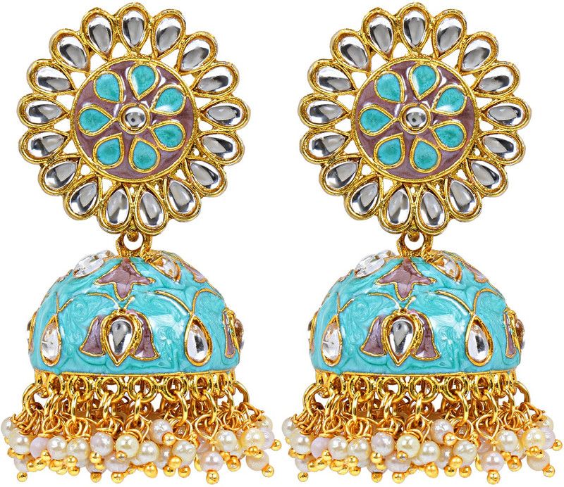 Earrings Set Gold Plated Religious Traditional|Wedding | Jhumka Bridal Alloy Earring Set