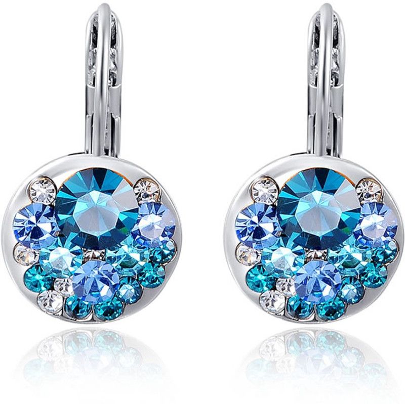 Silver Shoppee 'Esteem' Crystal Sterling Silver Drop Earrings for Girls and Women Crystal Sterling Silver Drops & Danglers