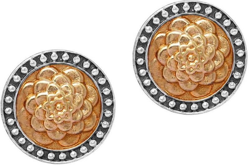 Gold Color Alloy Metal Dual Plated Plated Earrings (GSE653GS) Alloy Stud Earring