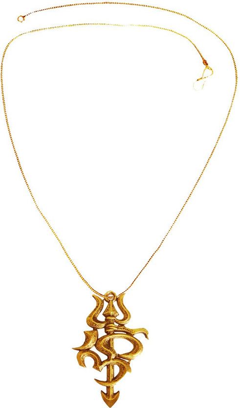 om trishul with pendant gold chain Alloy Pendant