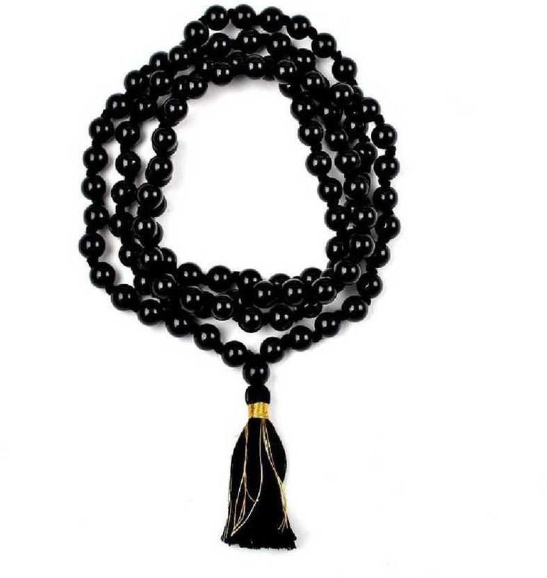 100% original kala Hakik Mala Black Agate Stone Chain Chalcedony Stone Necklace