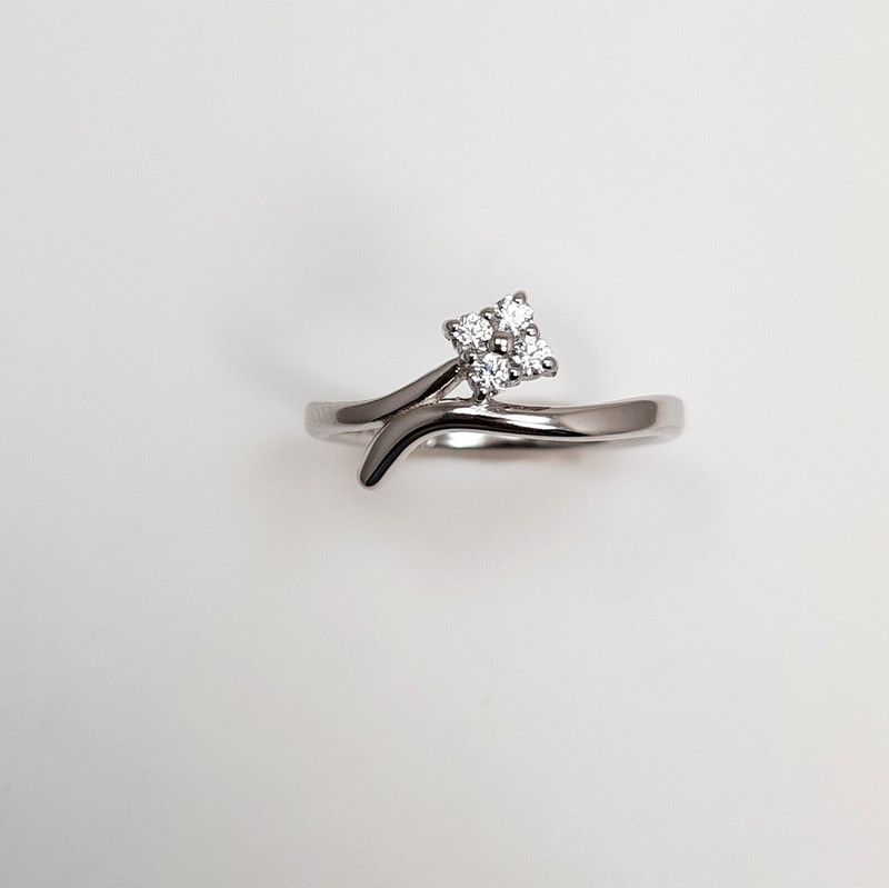 925 STERLING SILVER STYLISH LADIES RING Sterling Silver Zircon Rhodium Plated Ring