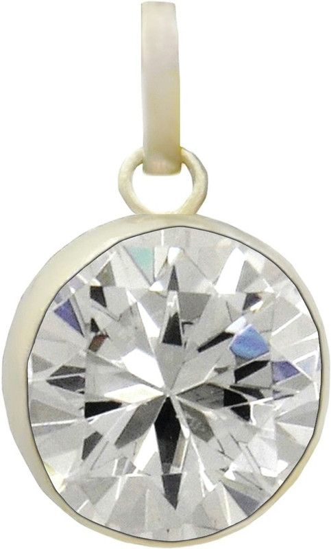 Zircon Pendant in Silver 7.25 Ratti / 6.52 Carat Lab Certified Zircon Locket Silver Zircon Silver, Stone Pendant