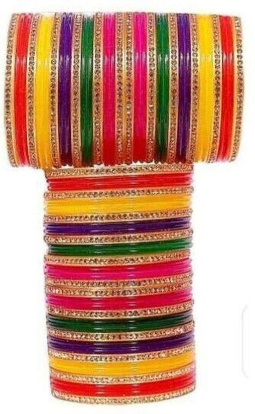 Plastic Bangle Set  (Pack of 44)