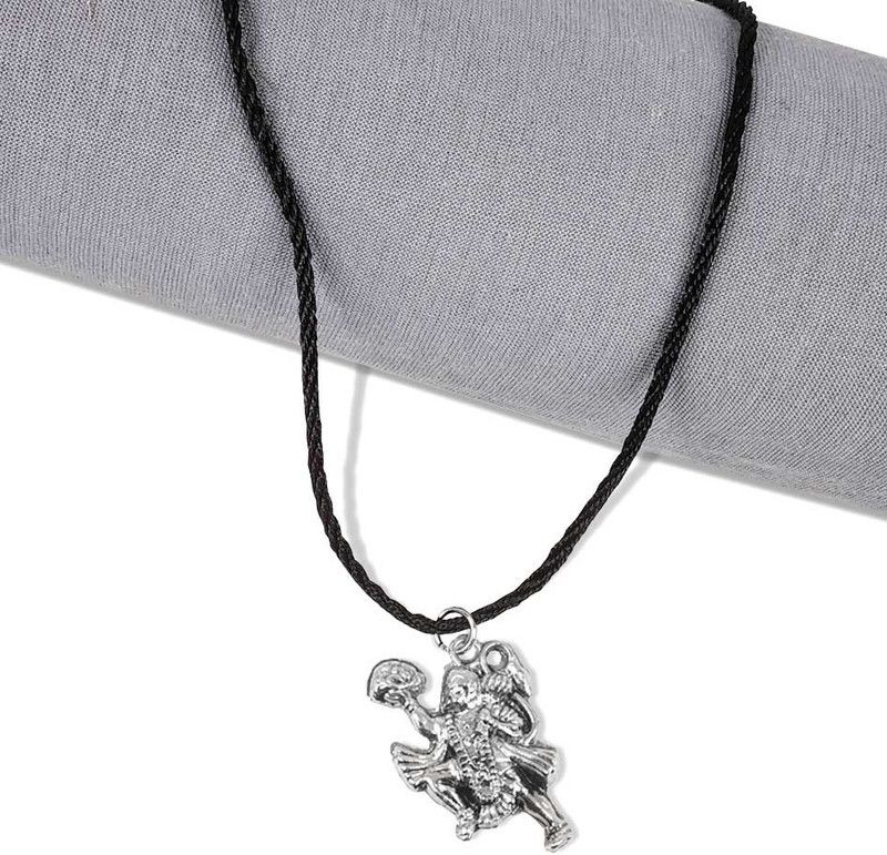 Flying God Lord Shri Bajrangbali Hanuman Pendant Locket Necklace Cotton Dori Stainless Steel Pendant