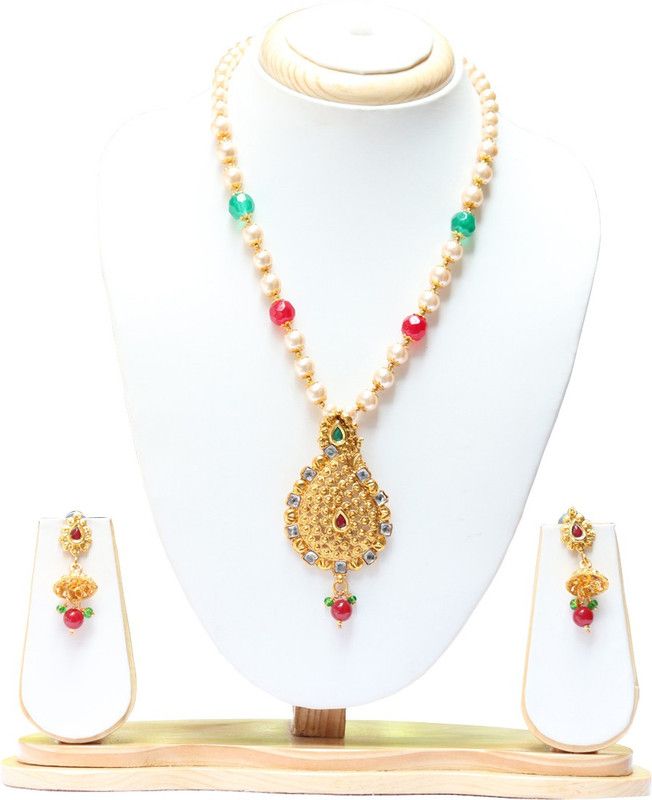 Copper Jewel Set  (Green, Red, White, Gold)