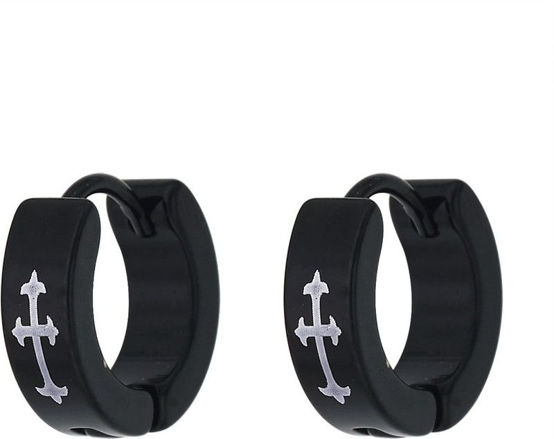 Christ Cross Piercing Stud Bali Metal Hoop Earring