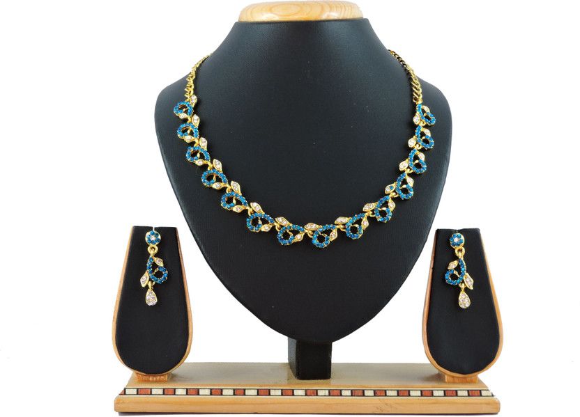Alloy Gold-plated Turquoise Jewel Set  (Pack of 1)