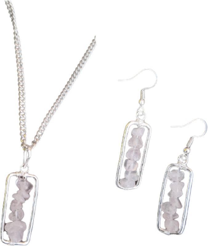 Brass, Stone White Jewel Set  (Pack of 1)