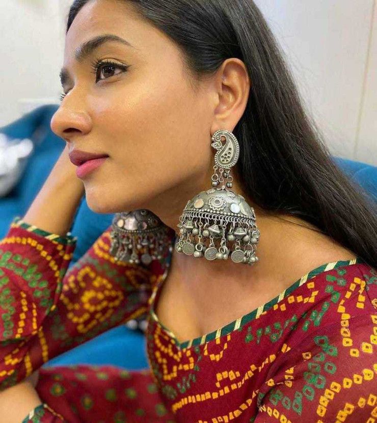 Oxidised Silver Super Light Banjara Jhumka Alloy Jhumki Earring Alloy Jhumki Earring