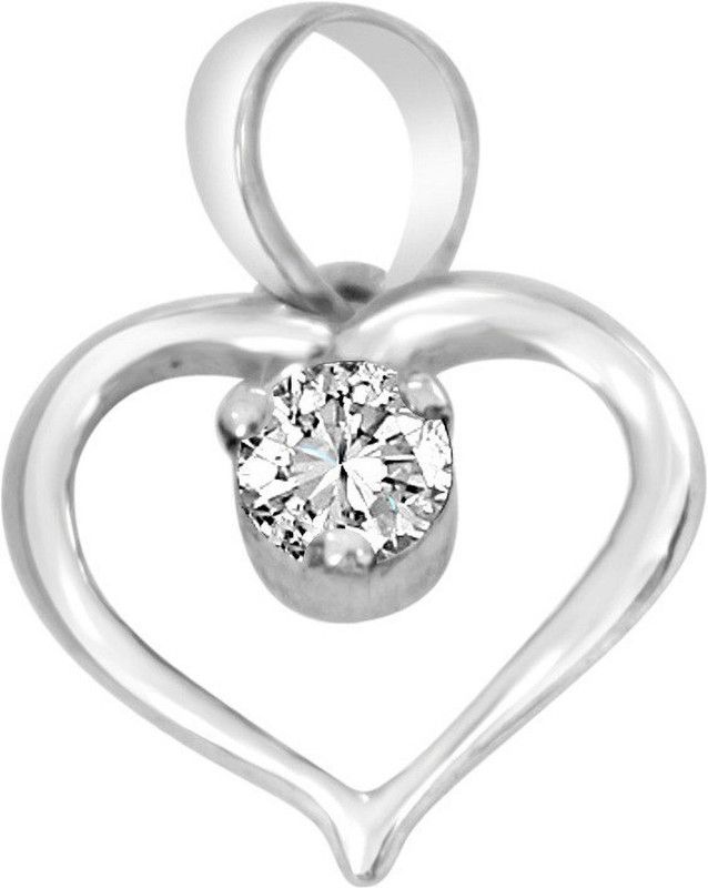 Priceless Treasure Heart Shaped White Topaz & 925 Sterling Silver Pendant with 18 IN Chain (SDP412) Rhodium Topaz Sterling Silver Pendant