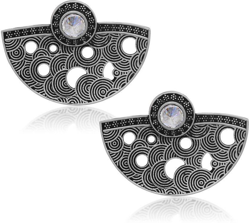 Ritzy Oxidised Stud Earring Diamond Alloy Stud Earring