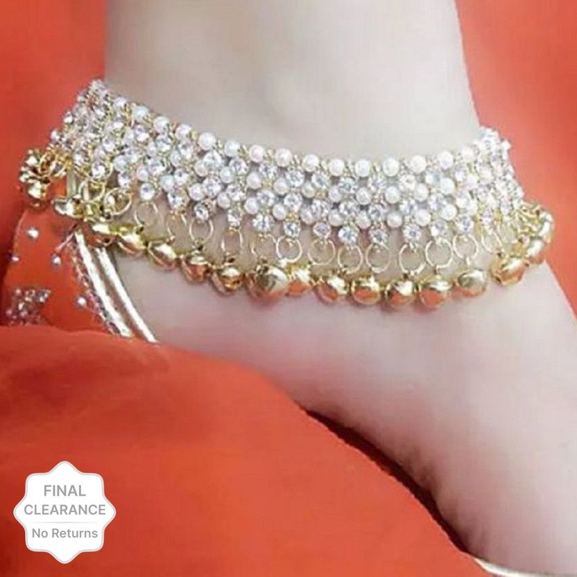 AKENTERPRISE Shimmering Chunky Women Anklets & Toe Rings Alloy Anklet
