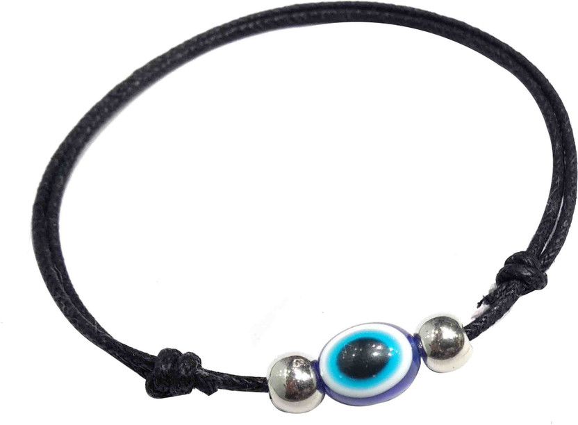 Gurjari Jewellers EvilEye and Beads two layer thread anklet/nazariya anklet Cotton Dori Anklet  (Pack of 2)