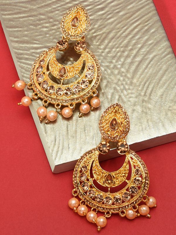 Austrian Diamonds Studded Zinc Chandbali Earring
