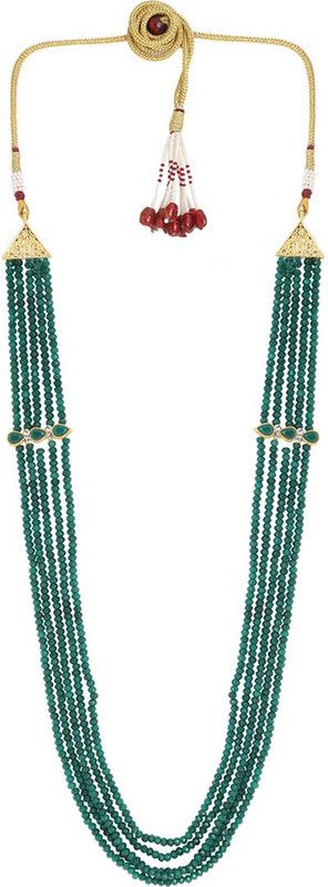 New Design Stylish Five Layer Green Crystal Beads Necklace Set For Women & Girl Crystal Necklace