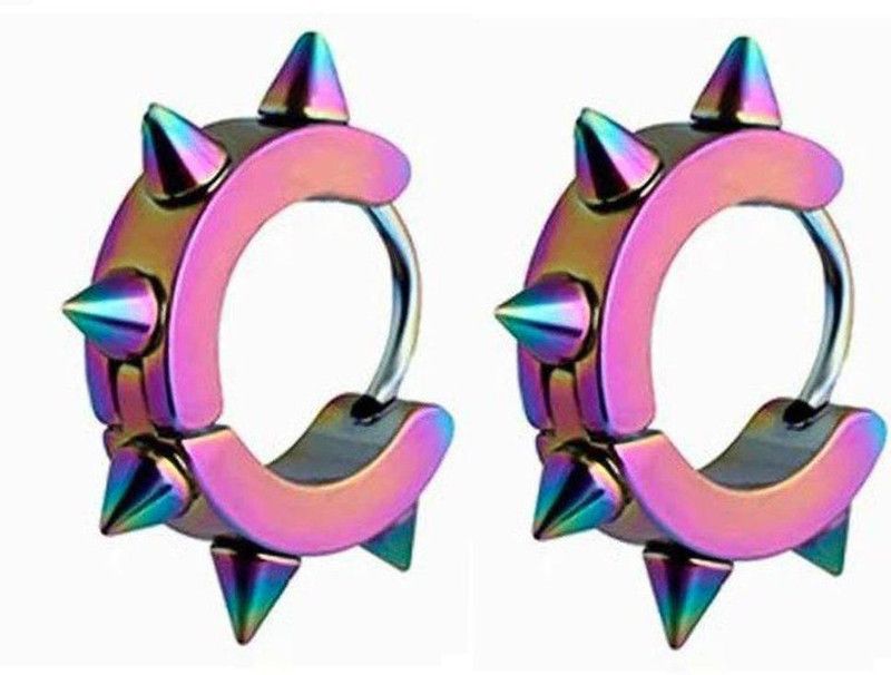 Hoop Earrings for Men Admirable Stainless Steel Spike Hoop Earrings Stainless Steel Huggie Earring