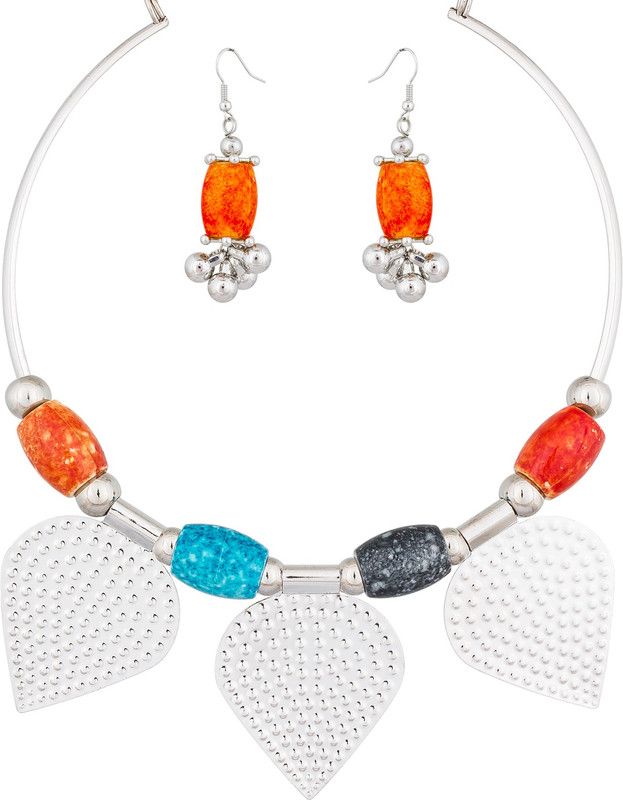 Alloy Sterling Silver Multicolor Jewel Set  (Pack of 1)