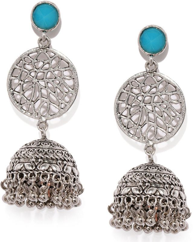 Exclusive Oxidised Plated Jhumki Earring for Women Diamond Alloy Jhumki Earring