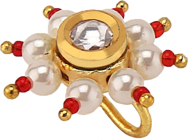 Sri Shringarr Fashion Pearl Copper Nose Ring