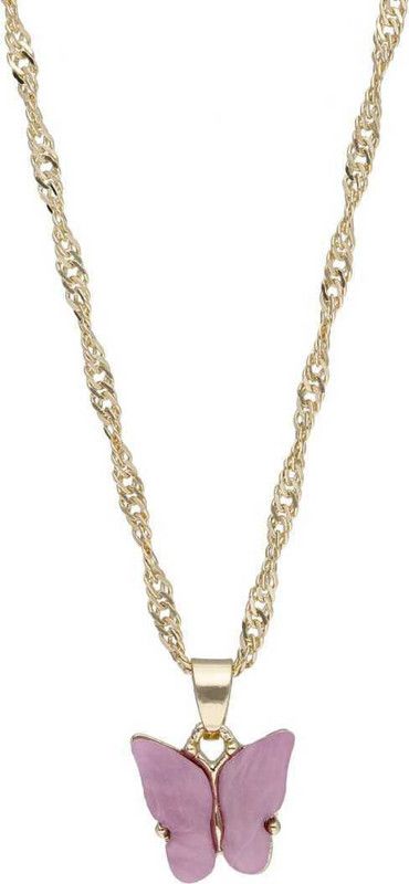 Acrylic Enamel butterfly pendant for girls and women Gold-plated Cubic Zirconia Alloy, Brass Locket