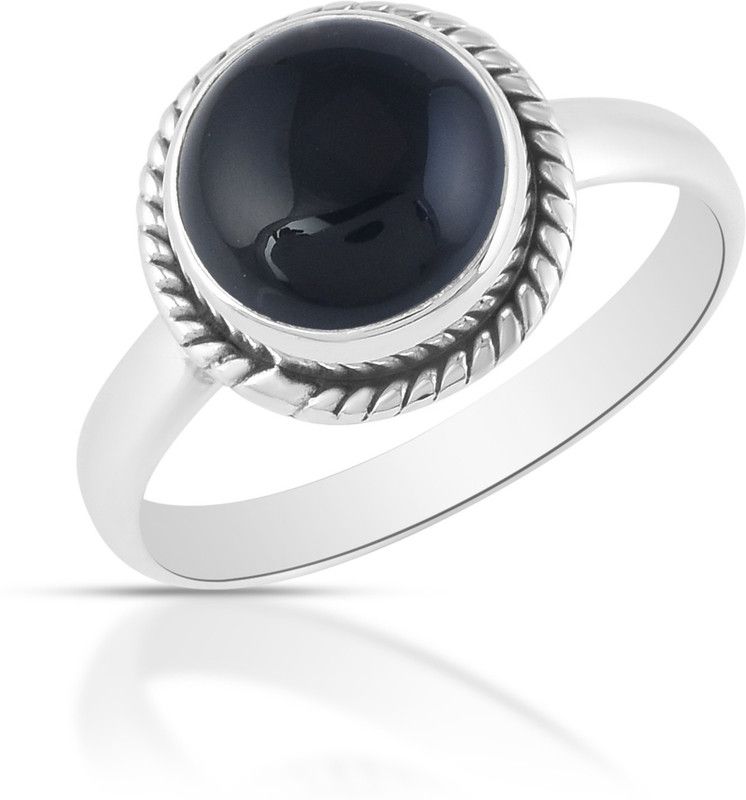Black Onyx Gemstone 925 Sterling Silver Dainty Everyday Jewellery Ring For Women & Girls Silver Onyx Silver Plated Ring