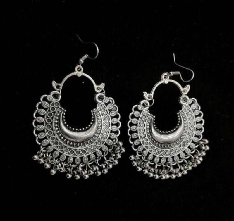 Fashion Trendy Silver Plated Earrings Party Office Daily Use for Women Alloy Chandbali Earring