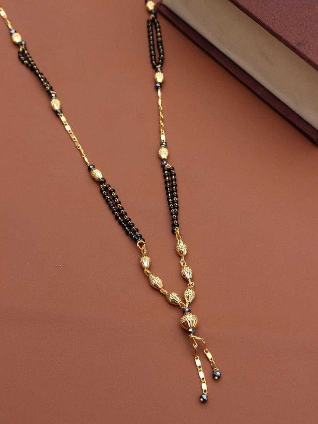 GOLD PLATED STYLISH MANGALSUTRA 37 Brass Tanmaniya