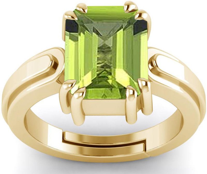 4.25 Ratti Natural Peridot Ring Gold Plated Adjustable For Girl And Women Metal Ring