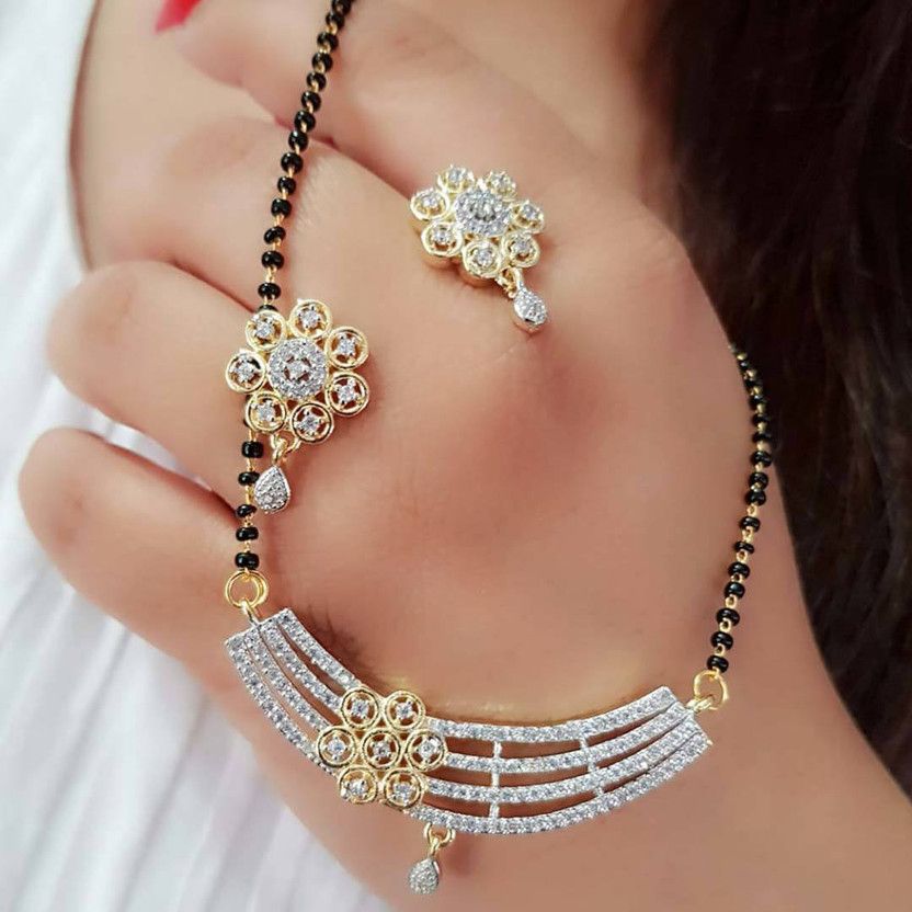 Alloy Silver White, Gold, Black Jewel Set  (Pack of 1)