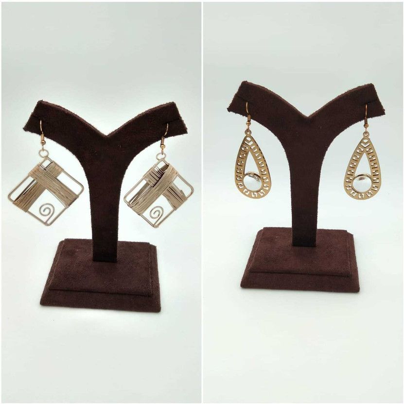 SQUARE AND TILAKCRYSTAL Alloy Drops & Danglers