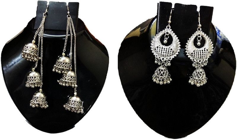 GERMAN SILVER JHUMKI EARRINGS COMBO German Silver Jhumki Earring